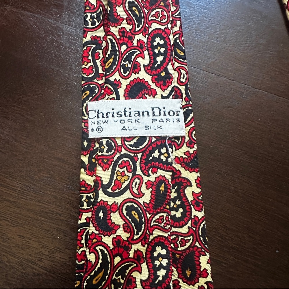 Christian Dior Silk Paisley Tie